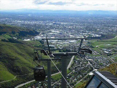 ゴンドラから見える一面に広がるクライストチャーチの景色