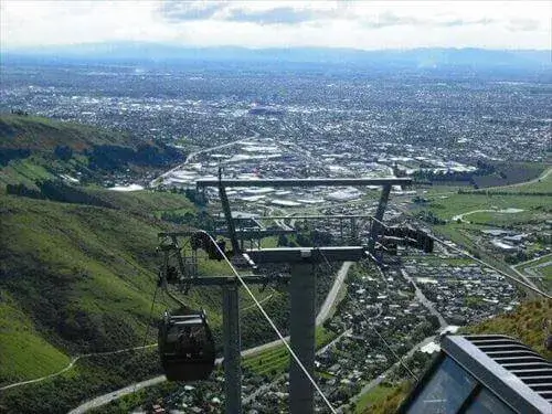 ゴンドラから見える一面に広がるクライストチャーチの景色