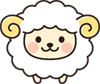 ニュージーランドにたくさん飼われているふわふわの毛の羊のイラスト